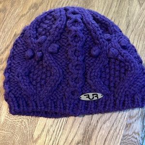 Purple Cable Knit Hat